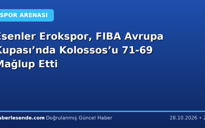 Esenler Erokspor, FIBA Avrupa Kupası’nda Kolossos’u 71-69 Mağlup Etti