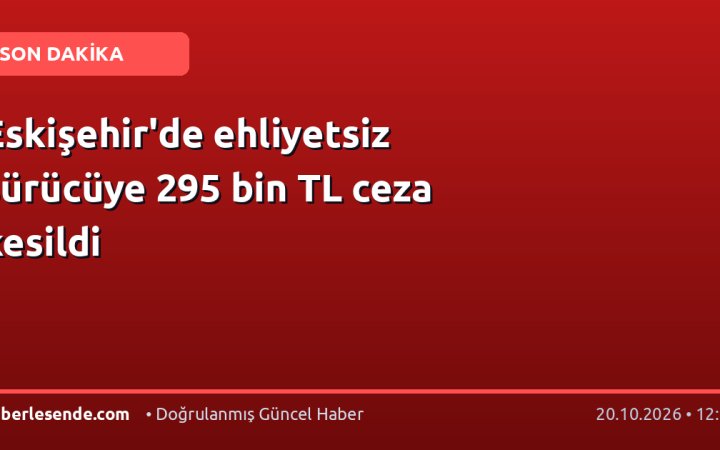 Eskişehir'de ehliyetsiz sürücüye 295 bin TL ceza kesildi