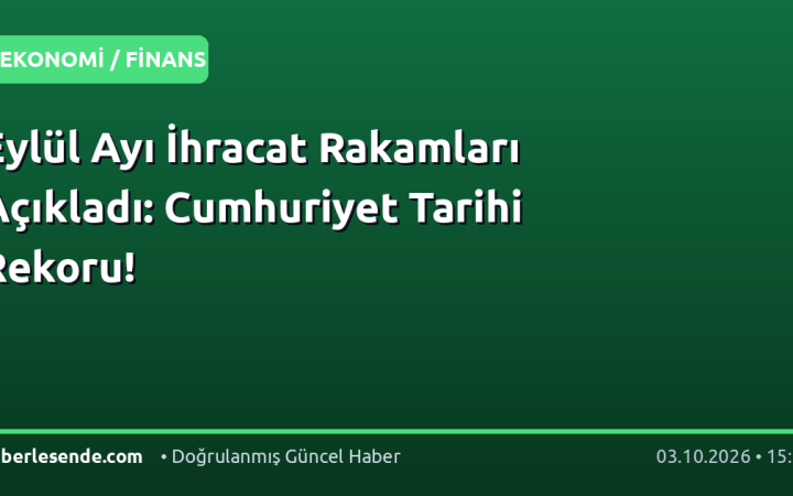 Eylül Ayı İhracat Rakamları Açıkladı: Cumhuriyet Tarihi Rekoru!