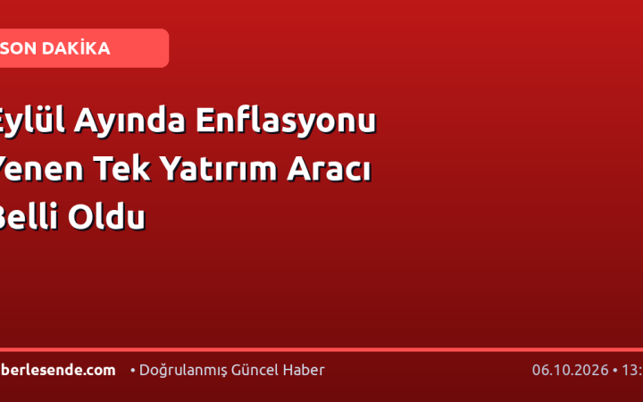 Eylül Ayında Enflasyonu Yenen Tek Yatırım Aracı Belli Oldu
