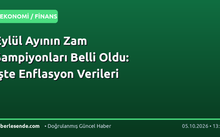 Eylül Ayının Zam Şampiyonları Belli Oldu: İşte Enflasyon Verileri