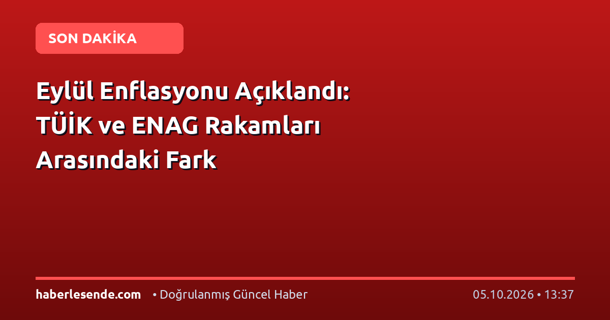 Eylül Enflasyonu Açıklandı: TÜİK ve ENAG Rakamları Arasındaki Fark
