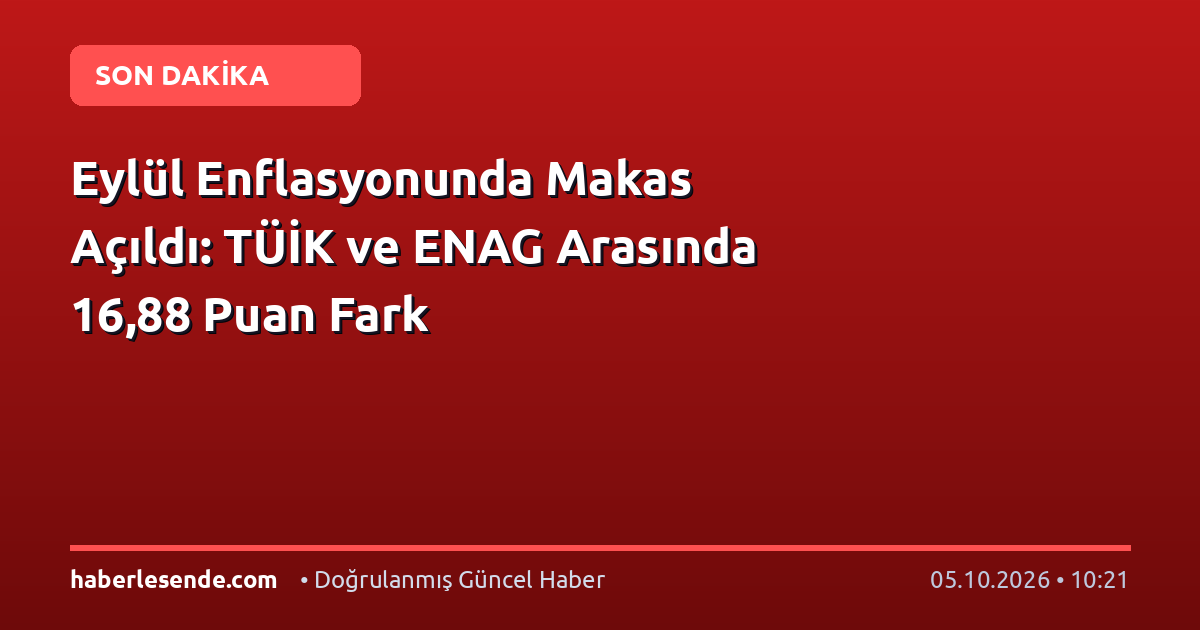 Eylül Enflasyonunda Makas Açıldı: TÜİK ve ENAG Arasında 16,88 Puan Fark