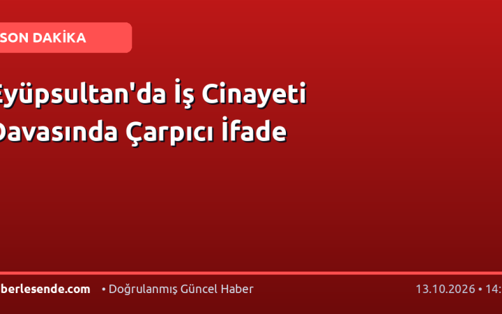 Eyüpsultan'da İş Cinayeti Davasında Çarpıcı İfade