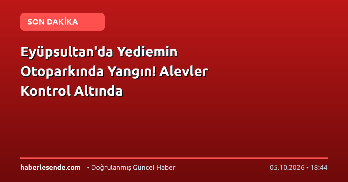 Eyüpsultan'da Yediemin Otoparkında Yangın! Alevler Kontrol Altında