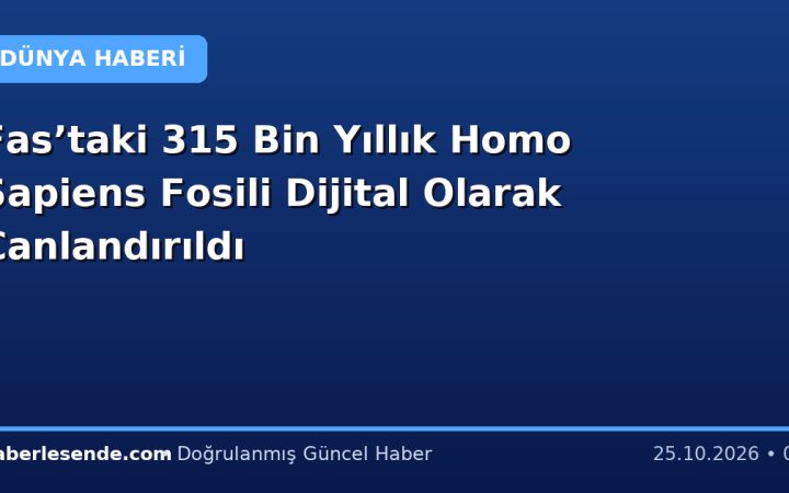 Fas’taki 315 Bin Yıllık Homo Sapiens Fosili Dijital Olarak Canlandırıldı