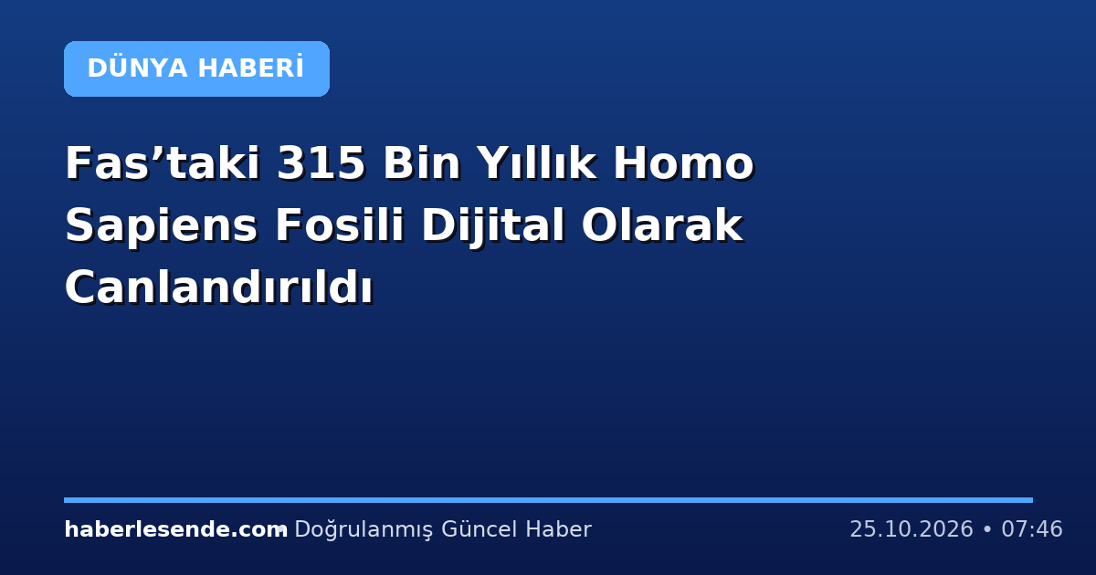 Fas’taki 315 Bin Yıllık Homo Sapiens Fosili Dijital Olarak Canlandırıldı