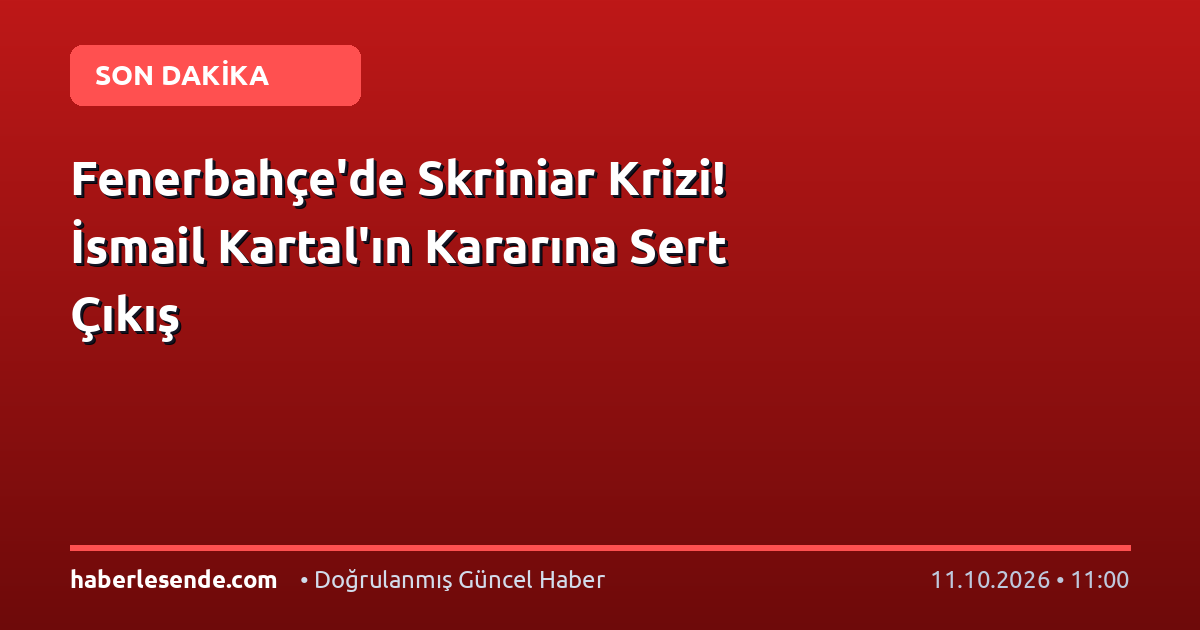 Fenerbahçe'de Skriniar Krizi! İsmail Kartal'ın Kararına Sert Çıkış
