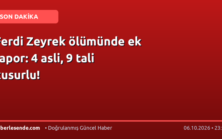 Ferdi Zeyrek ölümünde ek rapor: 4 asli, 9 tali kusurlu!