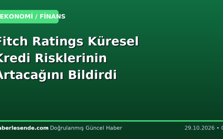 Fitch Ratings Küresel Kredi Risklerinin Artacağını Bildirdi