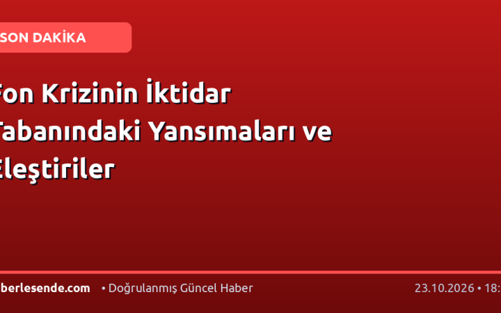 Fon Krizinin İktidar Tabanındaki Yansımaları ve Eleştiriler