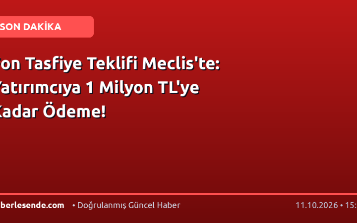 Fon Tasfiye Teklifi Meclis'te: Yatırımcıya 1 Milyon TL'ye Kadar Ödeme!
