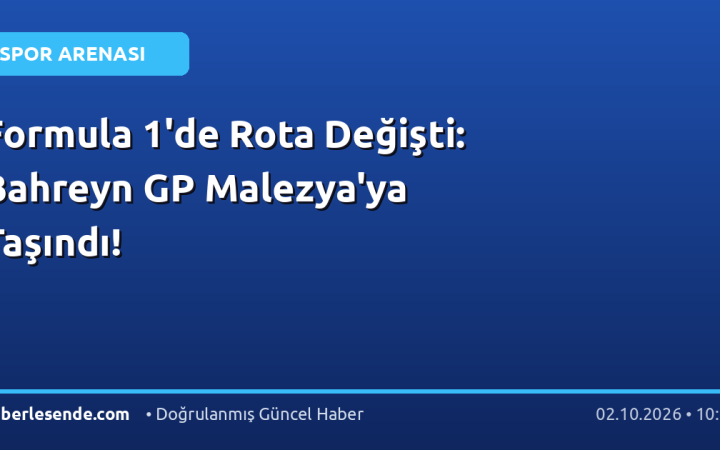 Formula 1'de Rota Değişti: Bahreyn GP Malezya'ya Taşındı!
