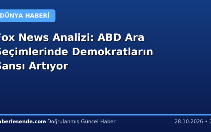 Fox News Analizi: ABD Ara Seçimlerinde Demokratların Şansı Artıyor