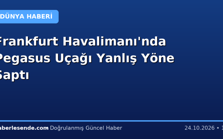 Frankfurt Havalimanı'nda Pegasus Uçağı Yanlış Yöne Saptı