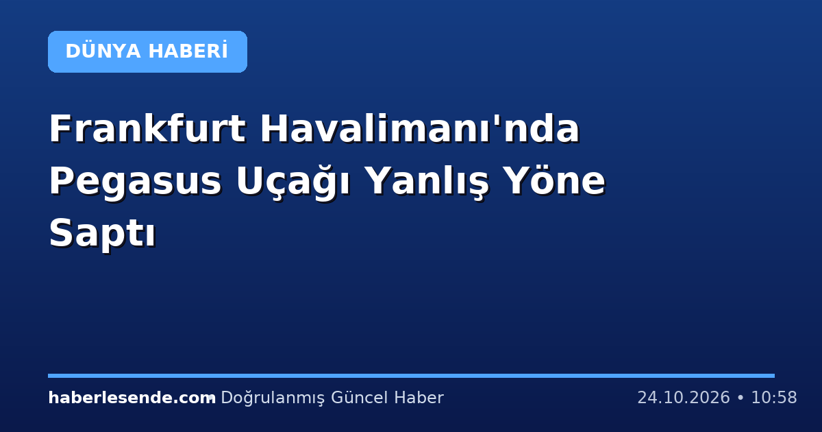 Frankfurt Havalimanı'nda Pegasus Uçağı Yanlış Yöne Saptı