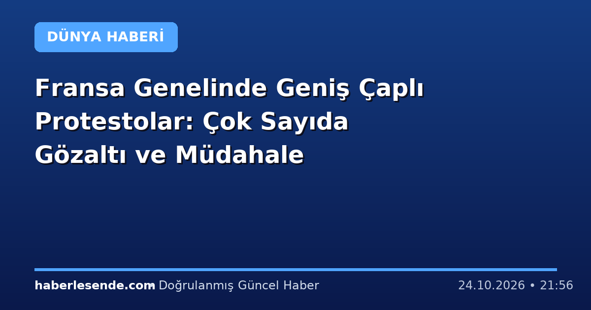 Fransa Genelinde Geniş Çaplı Protestolar: Çok Sayıda Gözaltı ve Müdahale