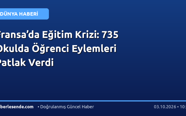 Fransa’da Eğitim Krizi: 735 Okulda Öğrenci Eylemleri Patlak Verdi
