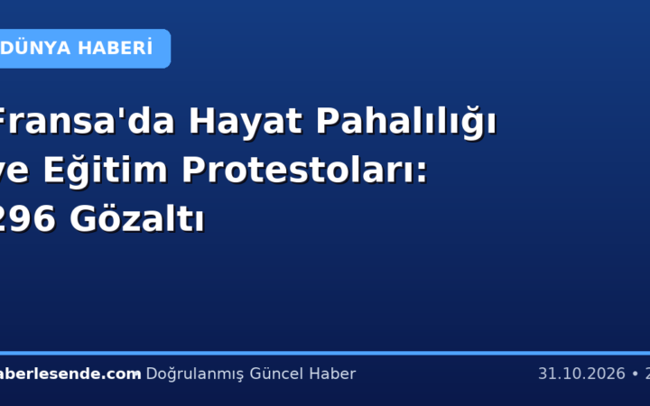 Fransa'da Hayat Pahalılığı ve Eğitim Protestoları: 296 Gözaltı