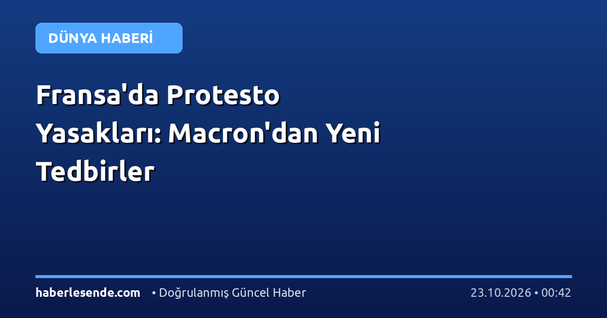 Fransa'da Protesto Yasakları: Macron'dan Yeni Tedbirler