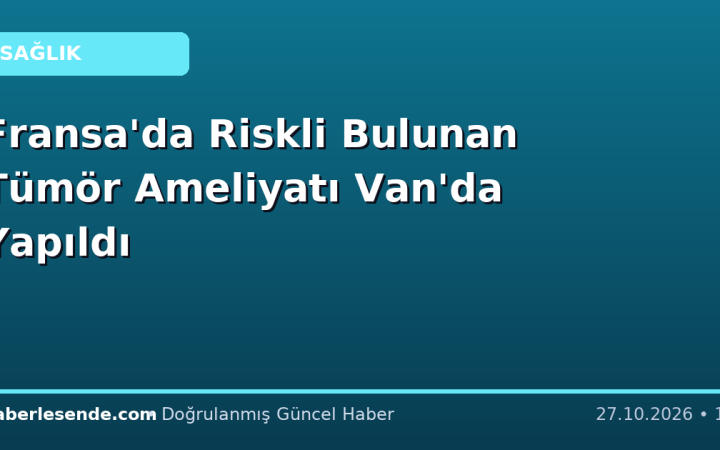 Fransa'da Riskli Bulunan Tümör Ameliyatı Van'da Yapıldı