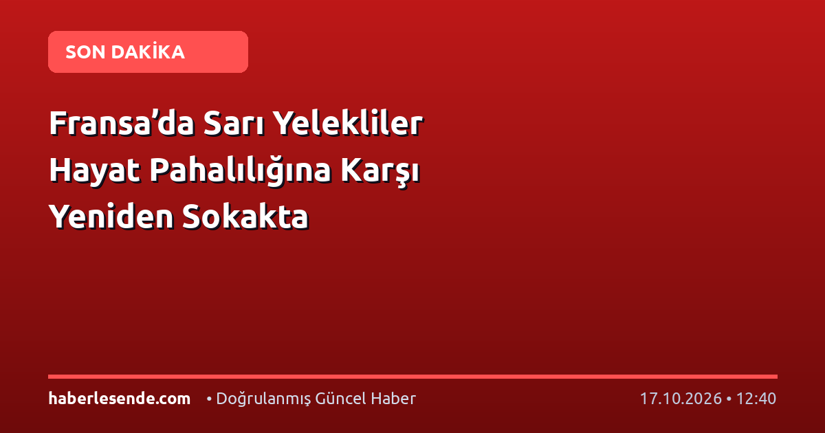 Fransa’da Sarı Yelekliler Hayat Pahalılığına Karşı Yeniden Sokakta
