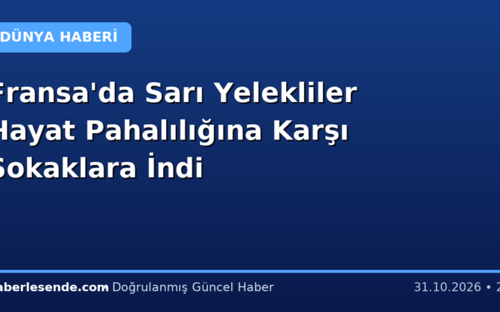 Fransa'da Sarı Yelekliler Hayat Pahalılığına Karşı Sokaklara İndi