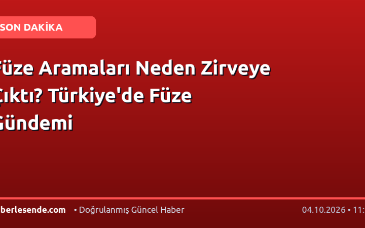 Füze Aramaları Neden Zirveye Çıktı? Türkiye'de Füze Gündemi