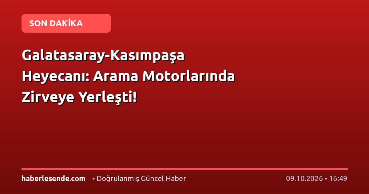 Galatasaray-Kasımpaşa Heyecanı: Arama Motorlarında Zirveye Yerleşti!