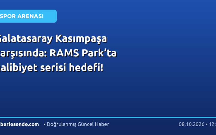 Galatasaray Kasımpaşa karşısında: RAMS Park’ta galibiyet serisi hedefi!