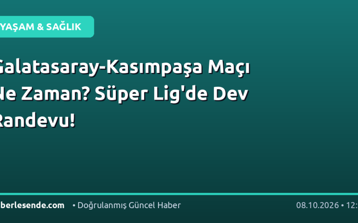 Galatasaray-Kasımpaşa Maçı Ne Zaman? Süper Lig'de Dev Randevu!