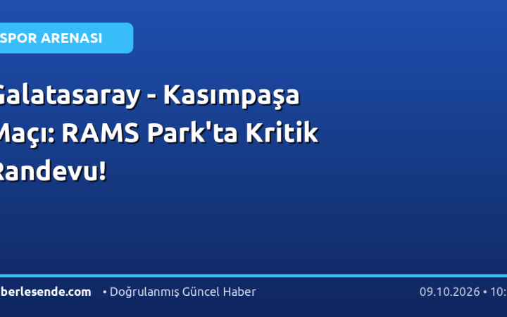 Galatasaray - Kasımpaşa Maçı: RAMS Park'ta Kritik Randevu!