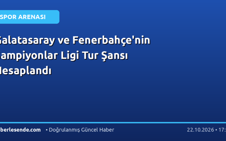 Galatasaray ve Fenerbahçe'nin Şampiyonlar Ligi Tur Şansı Hesaplandı