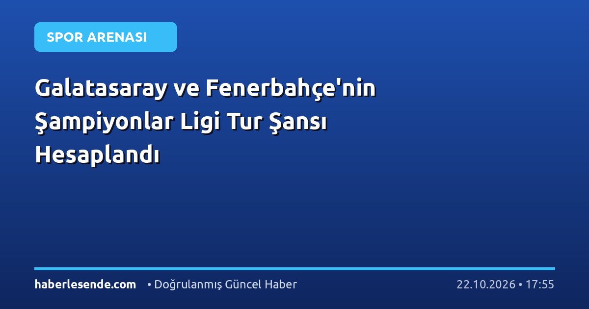 Galatasaray ve Fenerbahçe'nin Şampiyonlar Ligi Tur Şansı Hesaplandı