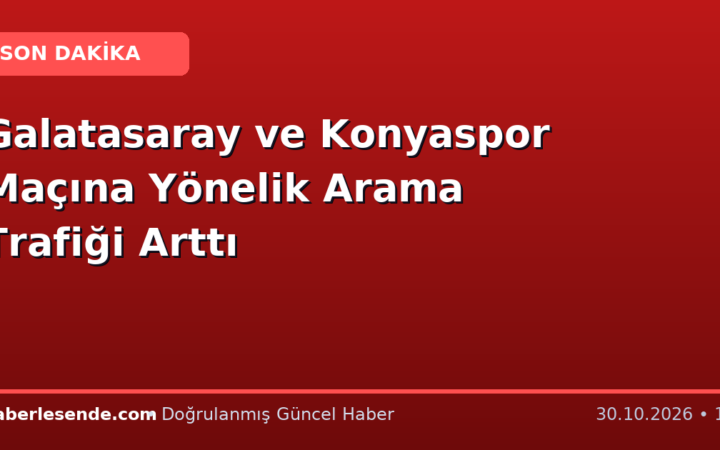 Galatasaray ve Konyaspor Maçına Yönelik Arama Trafiği Arttı