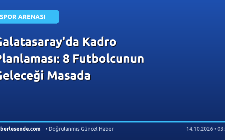 Galatasaray'da Kadro Planlaması: 8 Futbolcunun Geleceği Masada