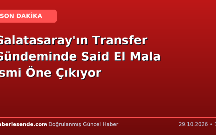 Galatasaray'ın Transfer Gündeminde Said El Mala İsmi Öne Çıkıyor