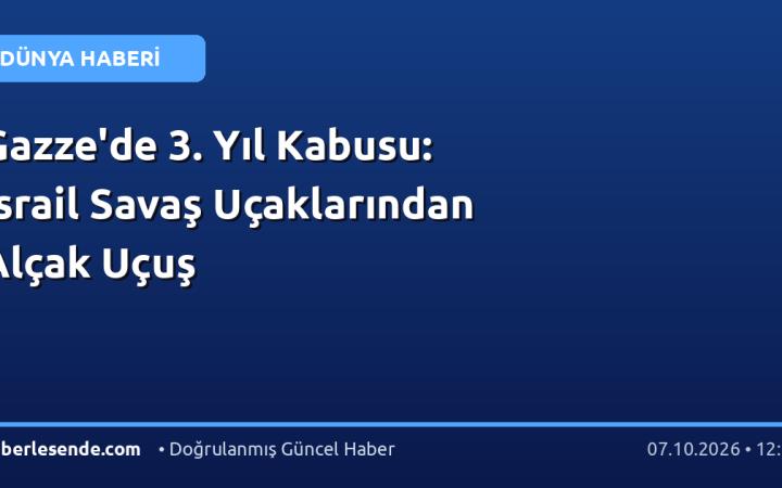 Gazze'de 3. Yıl Kabusu: İsrail Savaş Uçaklarından Alçak Uçuş