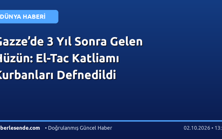 Gazze’de 3 Yıl Sonra Gelen Hüzün: El-Tac Katliamı Kurbanları Defnedildi