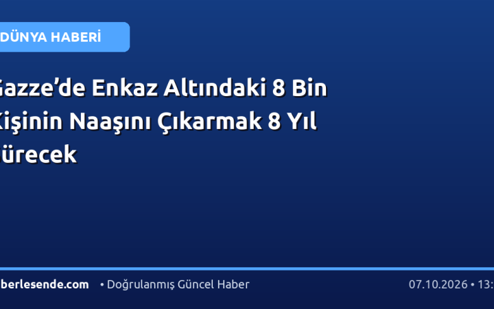Gazze’de Enkaz Altındaki 8 Bin Kişinin Naaşını Çıkarmak 8 Yıl Sürecek