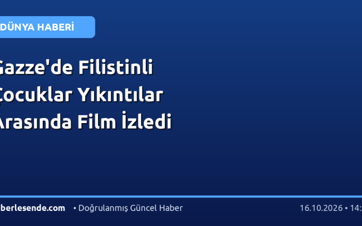 Gazze'de Filistinli Çocuklar Yıkıntılar Arasında Film İzledi