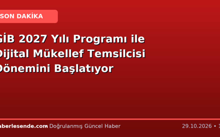 GİB 2027 Yılı Programı ile Dijital Mükellef Temsilcisi Dönemini Başlatıyor