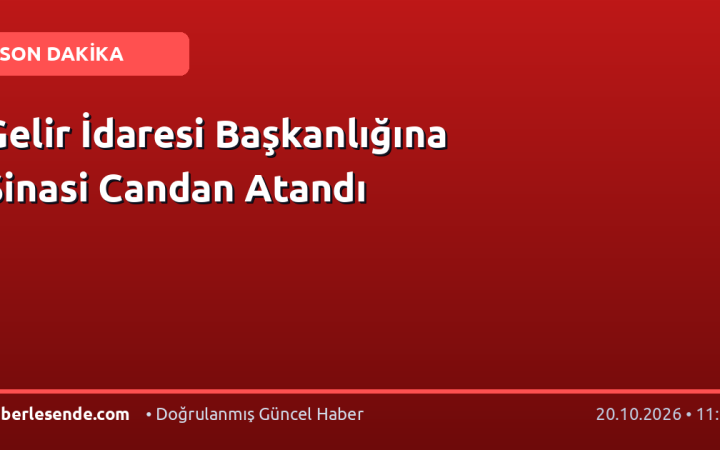Gelir İdaresi Başkanlığına Şinasi Candan Atandı