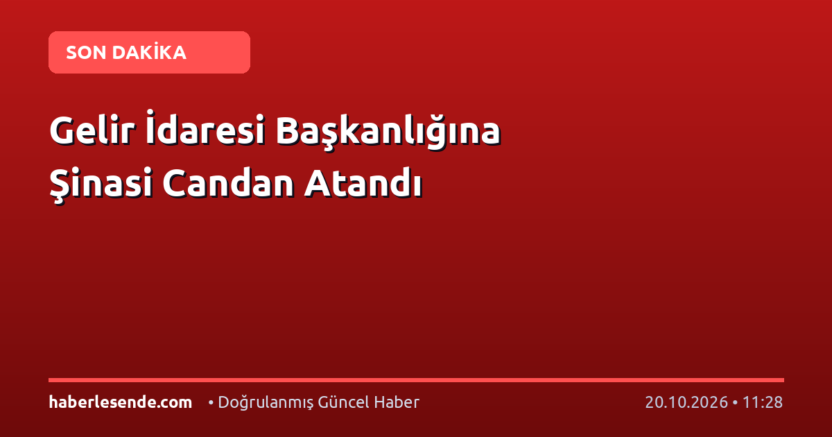 Gelir İdaresi Başkanlığına Şinasi Candan Atandı