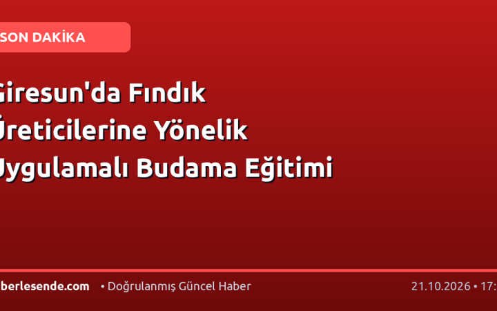 Giresun'da Fındık Üreticilerine Yönelik Uygulamalı Budama Eğitimi