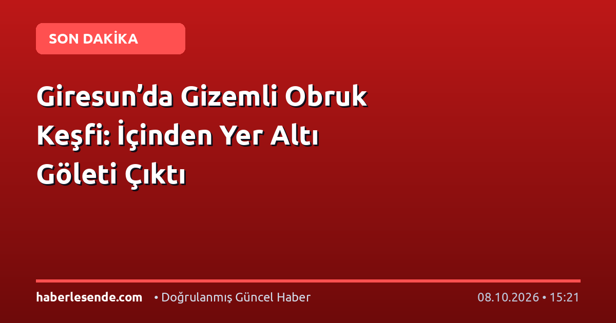 Giresun’da Gizemli Obruk Keşfi: İçinden Yer Altı Göleti Çıktı