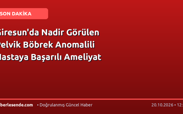 Giresun'da Nadir Görülen Pelvik Böbrek Anomalili Hastaya Başarılı Ameliyat
