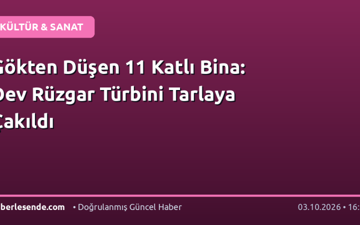 Gökten Düşen 11 Katlı Bina: Dev Rüzgar Türbini Tarlaya Çakıldı
