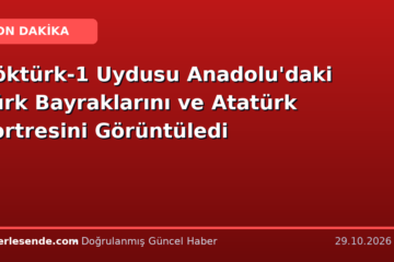 Göktürk-1 Uydusu Anadolu'daki Türk Bayraklarını ve Atatürk Portresini Görüntüledi