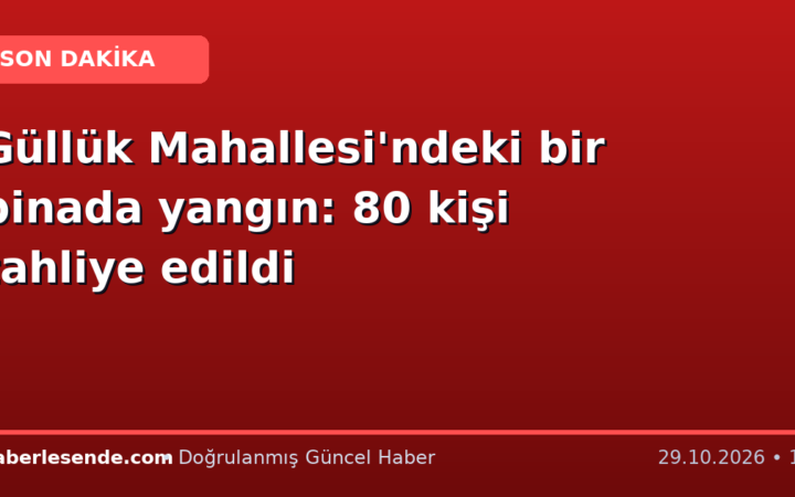 Güllük Mahallesi'ndeki bir binada yangın: 80 kişi tahliye edildi
